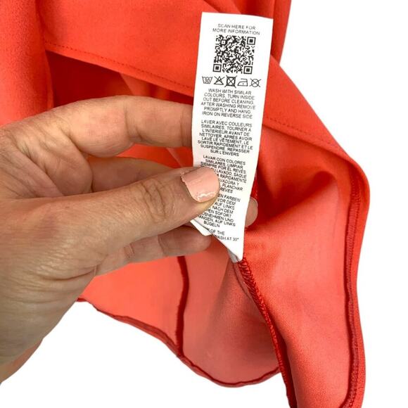 ASOS DESIGN Curve Twist Front Midi Shirt Dress Coral Size 12 NWOT $65 MSRP - Picture 7 of 8